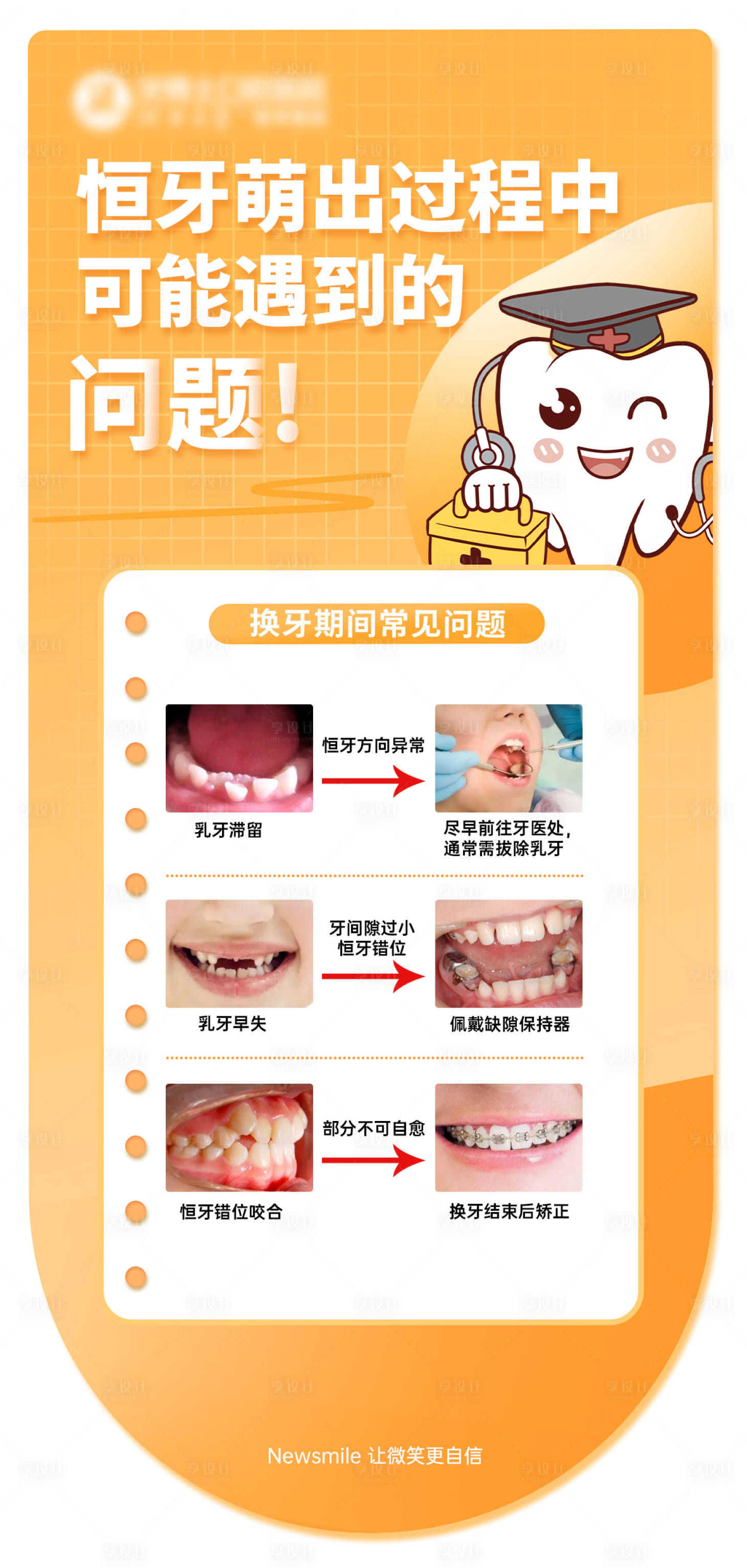 源文件下載【享設計】搜索編號：56680033071108709【恒牙萌出科普海報】