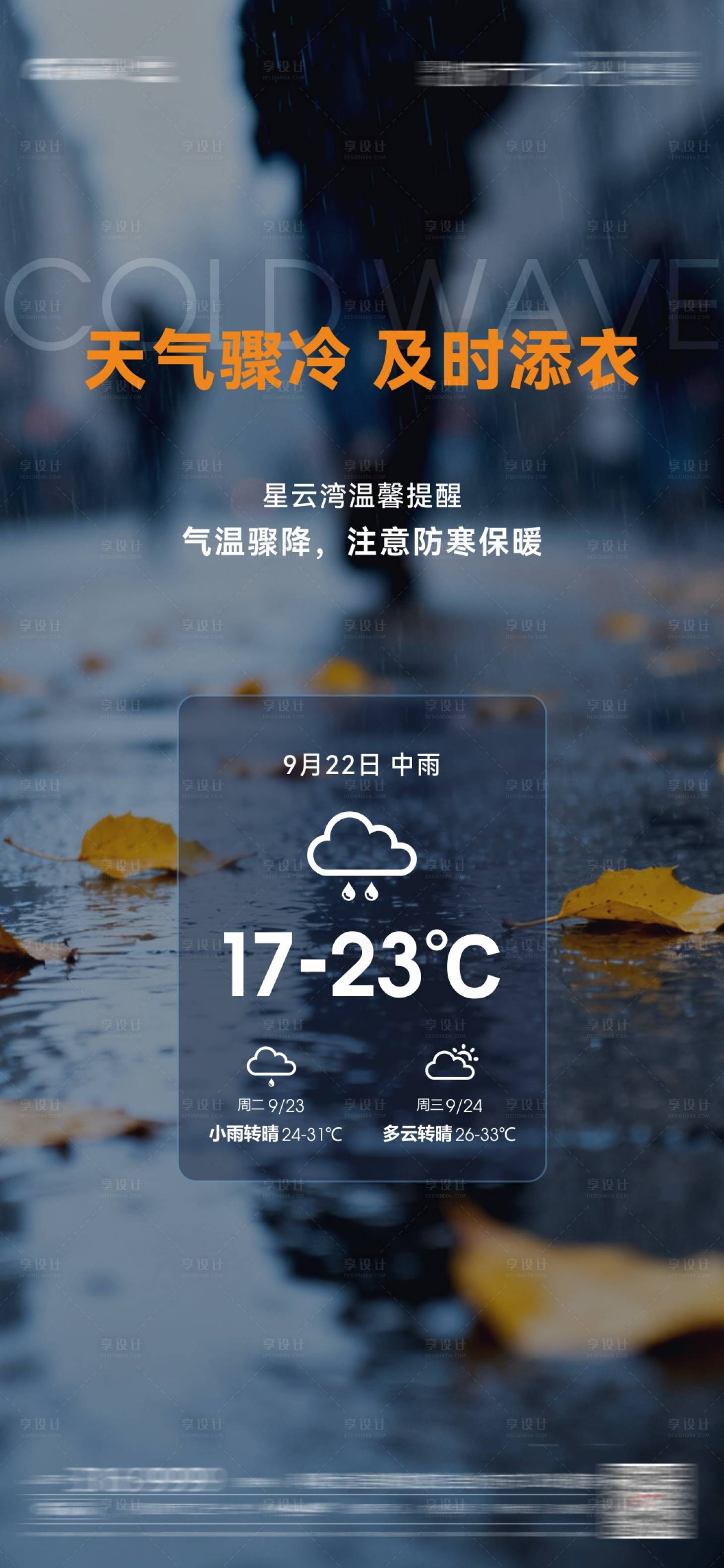 源文件下載【享設(shè)計(jì)】搜索編號(hào)：77060033083153122【降溫提示海報(bào)】