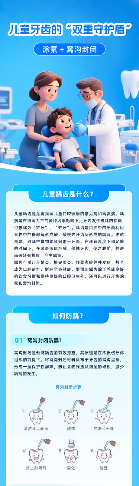 源文件下載【享設計】搜索編號：24980033036699905【兒童窩溝封閉齲齒長圖】