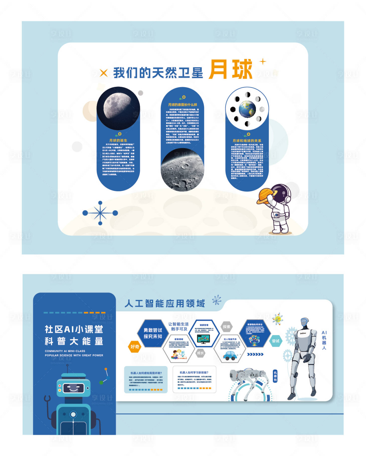 源文件下載【享設計】搜索編號：29430033181264170【社區人工智能科普知識文化墻背景板】