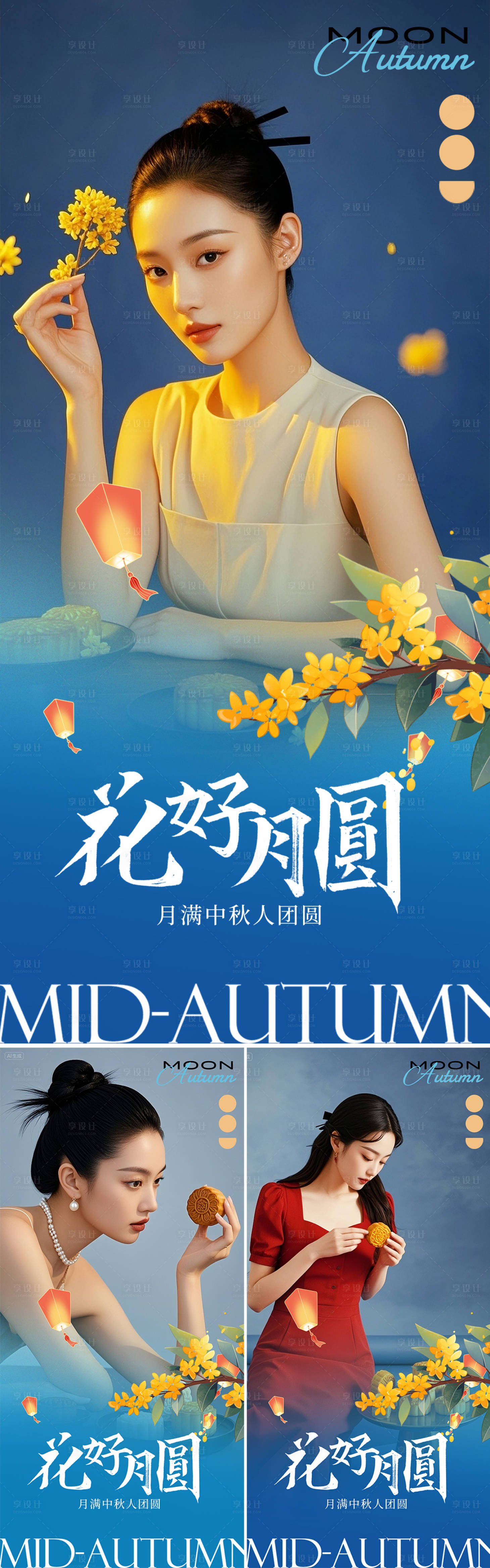 源文件下载【享设计】搜索编号：66340032921978757【中秋节系列海报】
