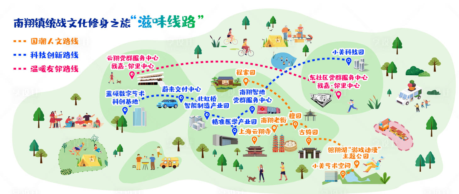源文件下载【享设计】搜索编号：84780032904776192【南翔旅游地图】
