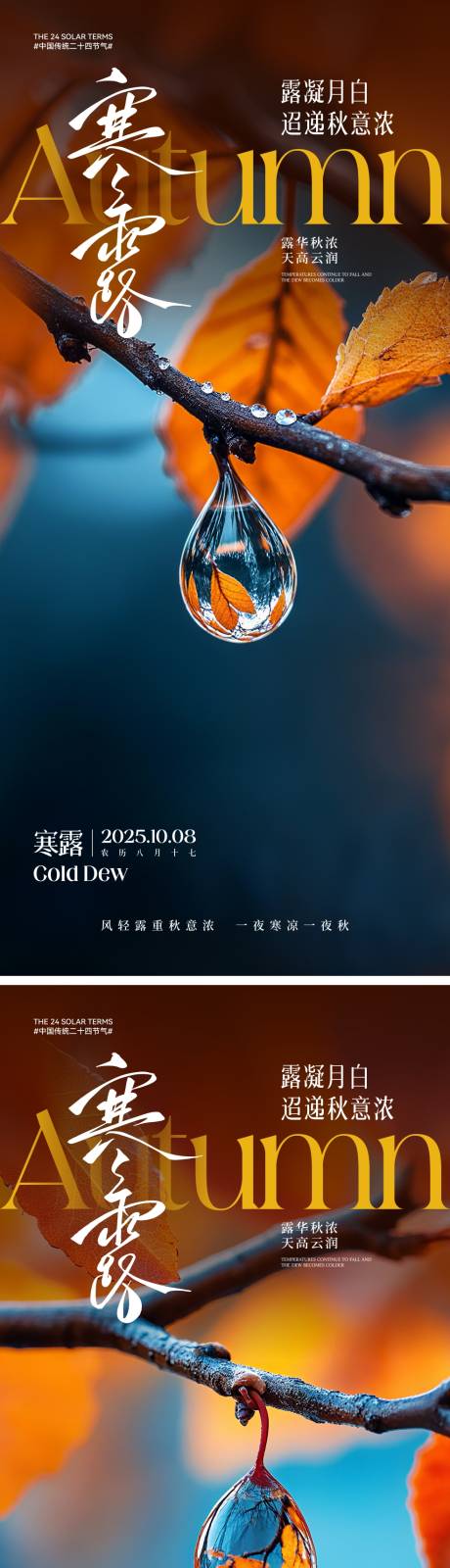 源文件下載【享設計】搜索編號：65480033107347100【寒露節氣海報】