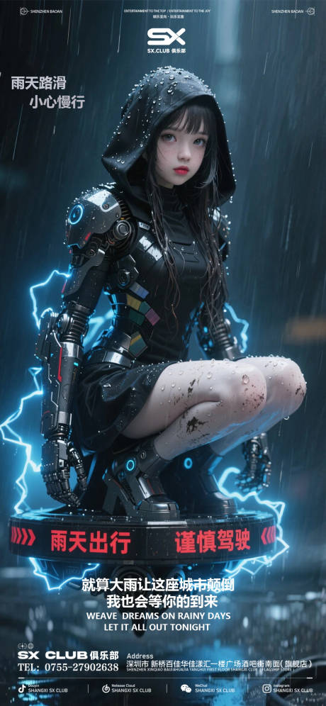 源文件下載【享設計】搜索編號：52620032973571304【雨天路滑海報】