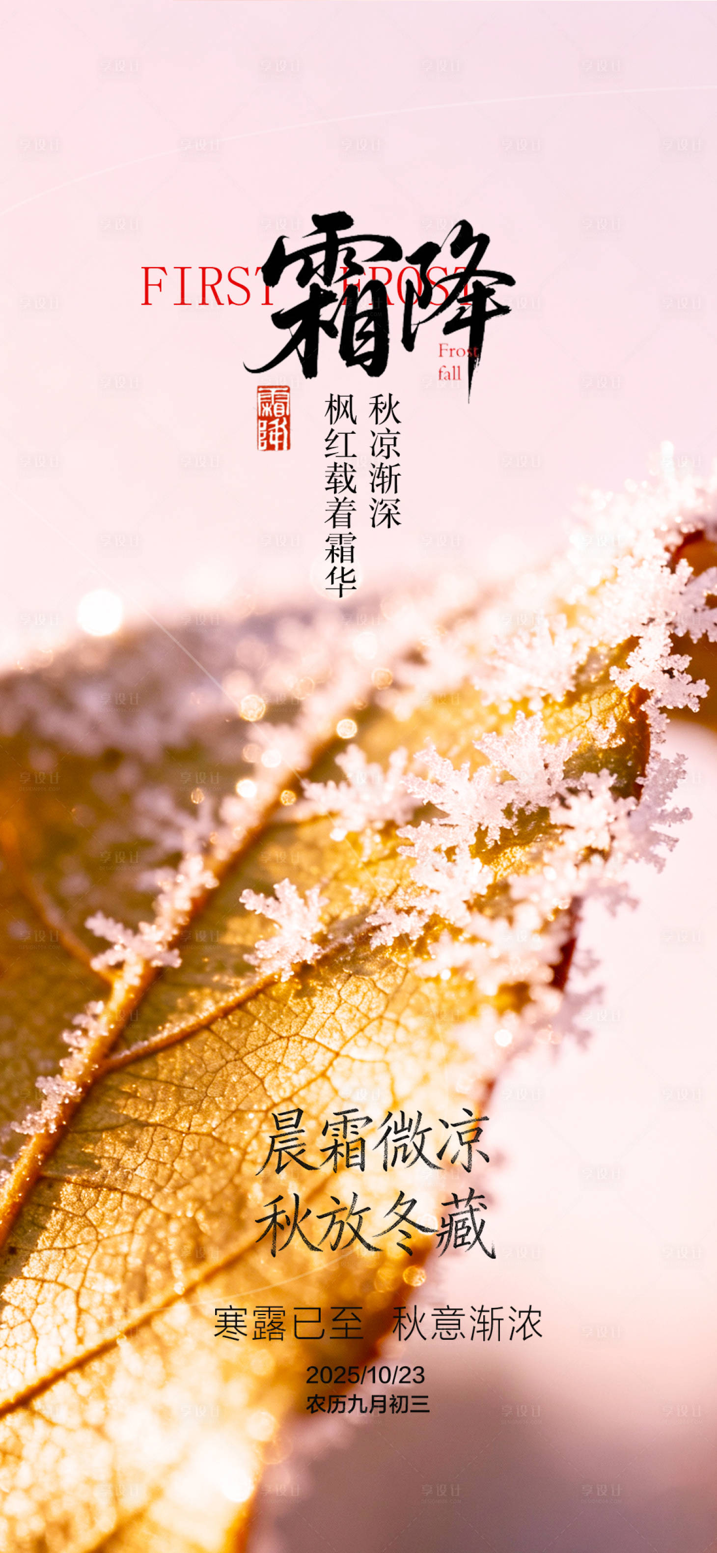 源文件下载【享设计】搜索编号：95250033480706873【霜降节气海报】