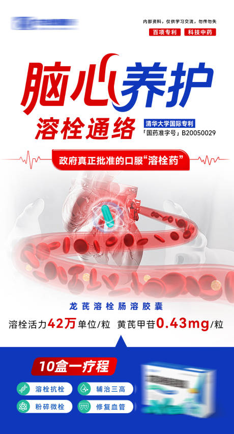 源文件下载【享设计】搜索编号：22800033583945816【心脑养护溶栓海报】