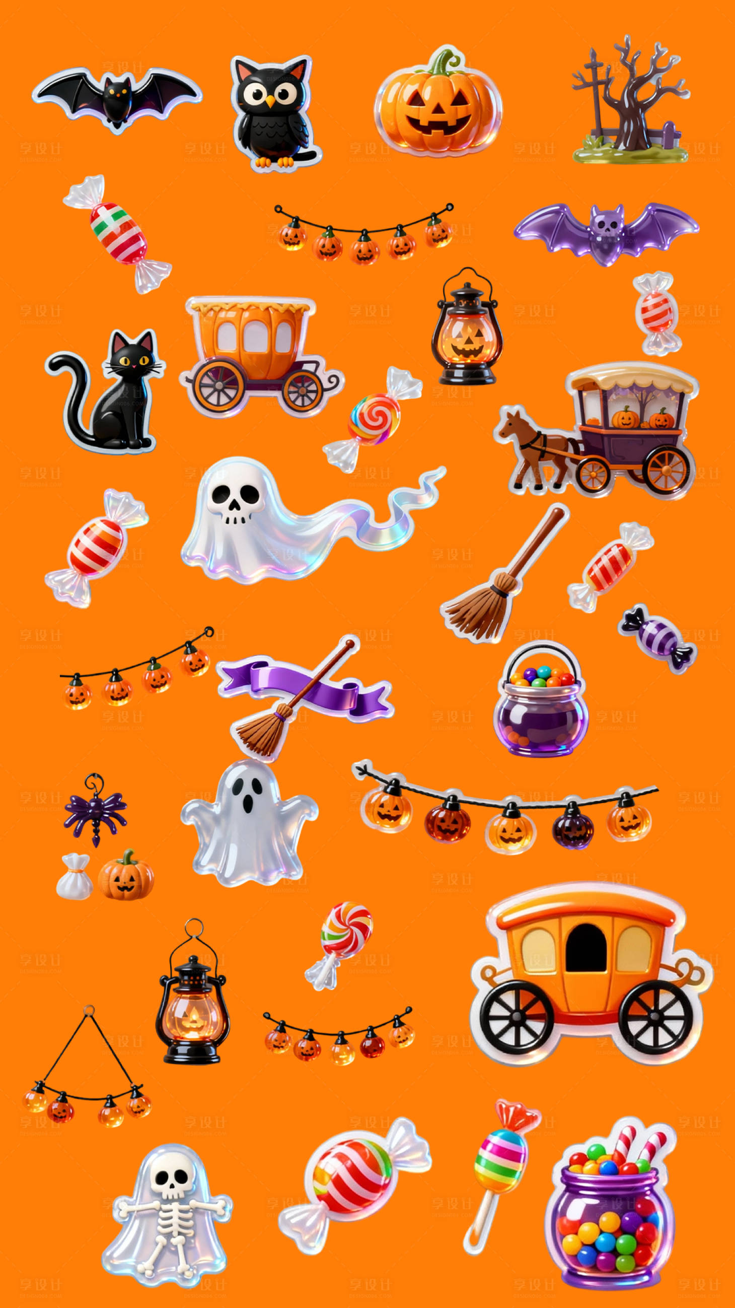 源文件下载【享设计】搜索编号：33020033793754997【万圣节免扣立体贴纸】