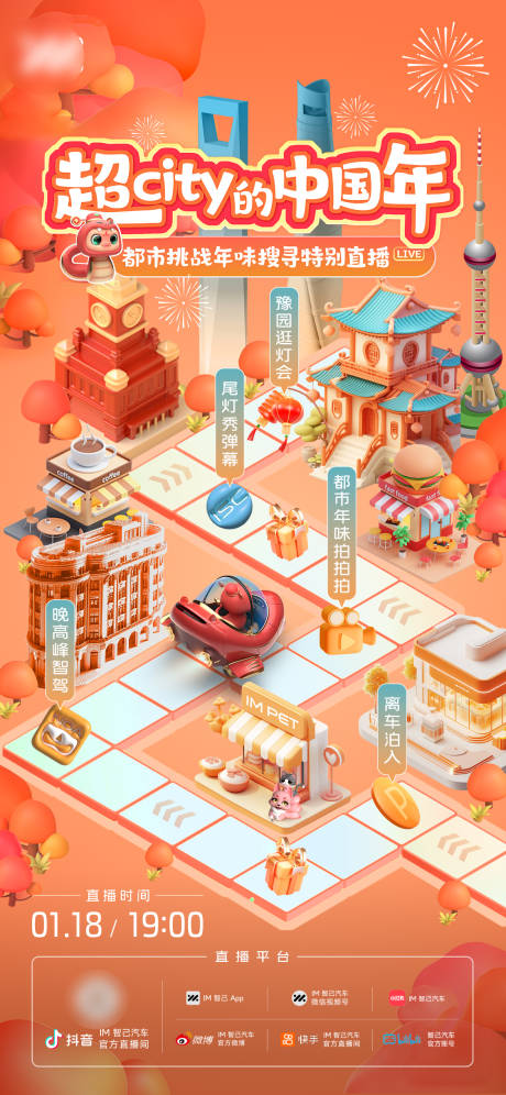 源文件下载【享设计】搜索编号：51230033748175427【汽车新年3d 海报】