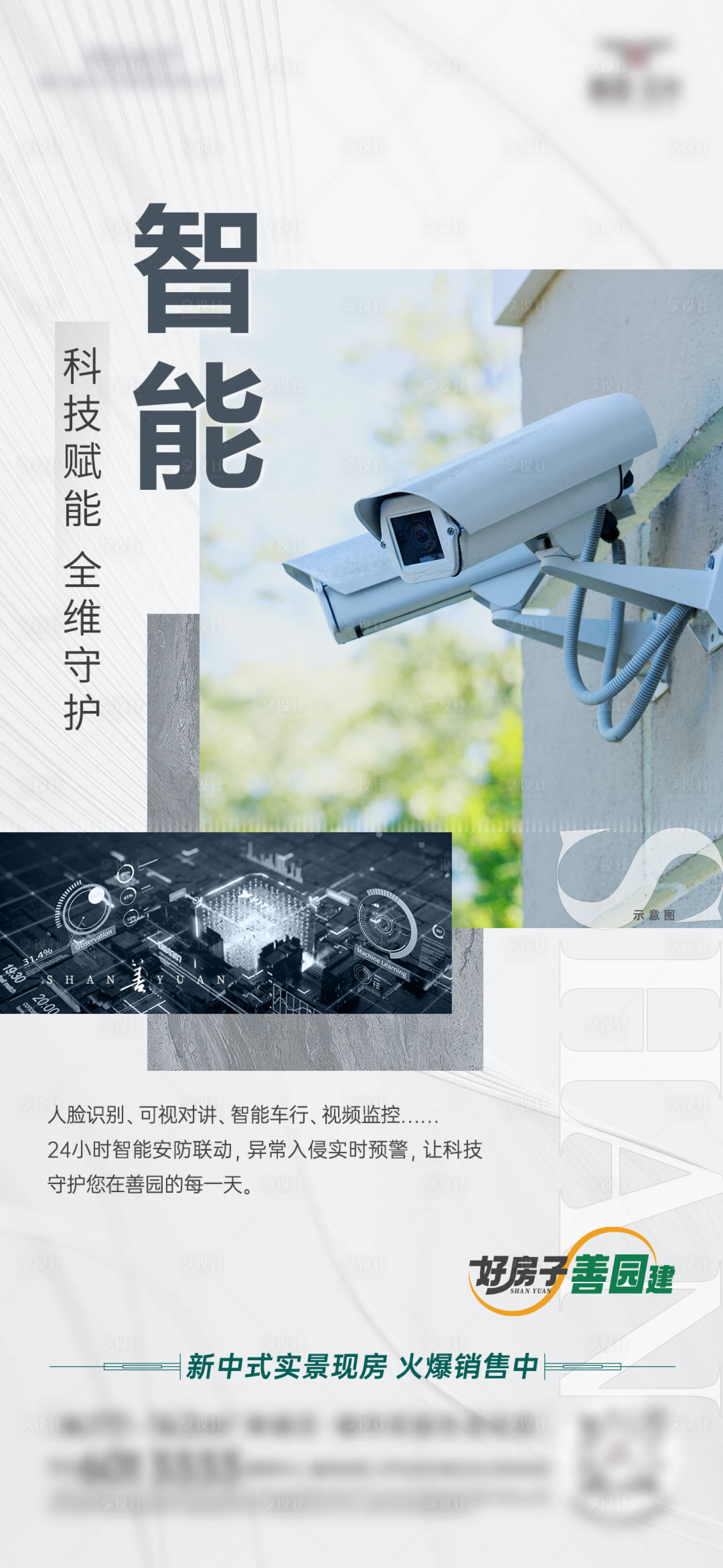 源文件下载【享设计】搜索编号：22630033500837365【房地产智能价值点海报】