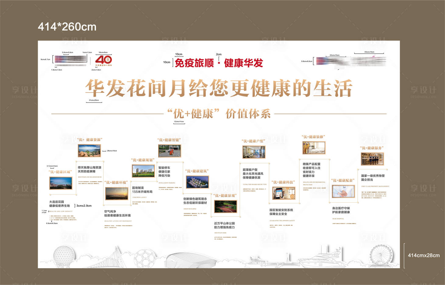 源文件下载【享设计】搜索编号：31720033660337569【房地产价值优健康体系品牌墙设计模板】