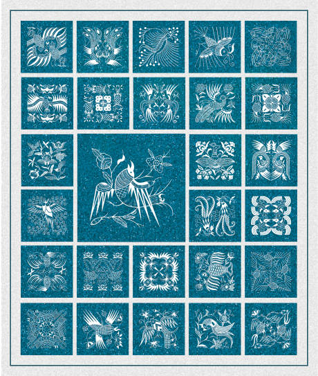 源文件下载【享设计】搜索编号：19600033773584743【苗族蜡染线稿白描图案花纹图片】