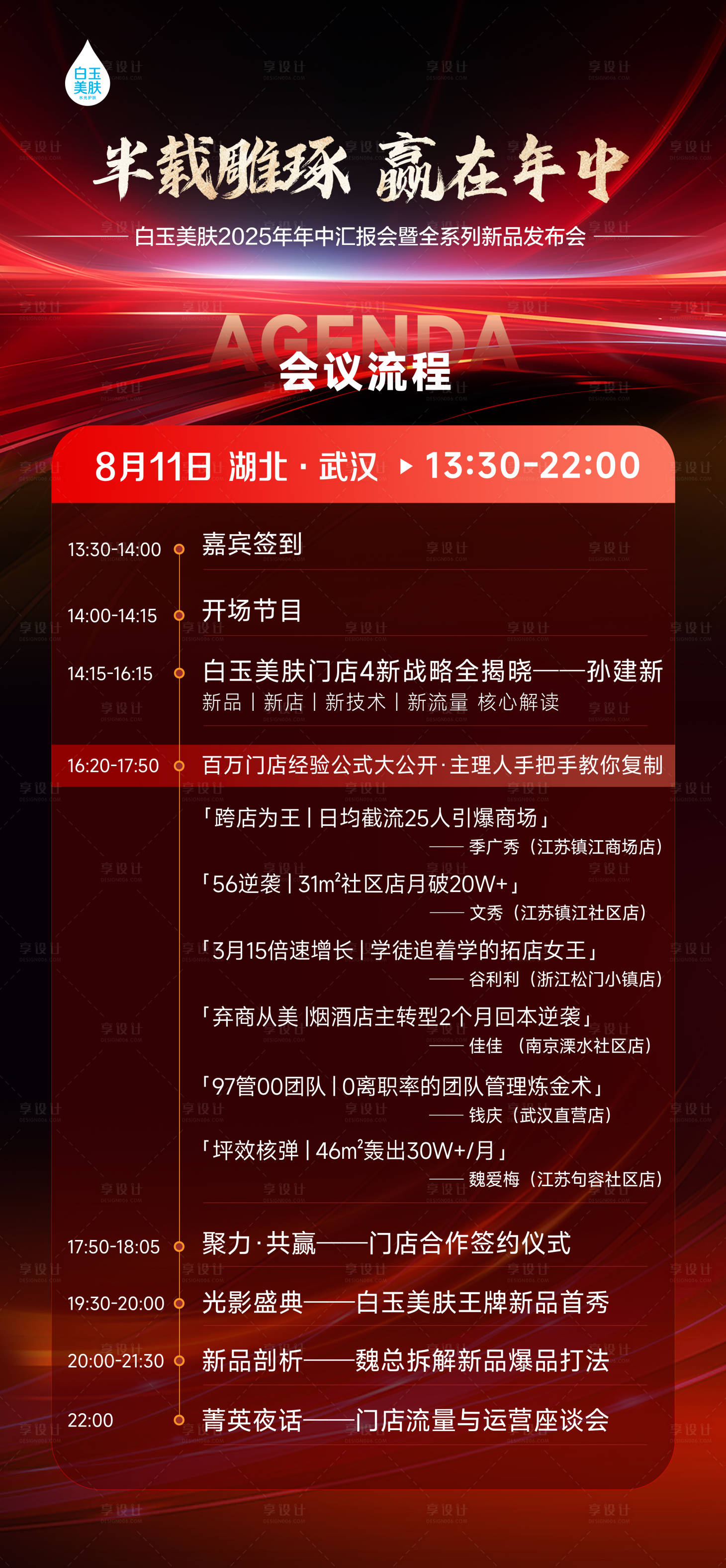 源文件下载【享设计】搜索编号：81930033556673377【大会会议流程海报】