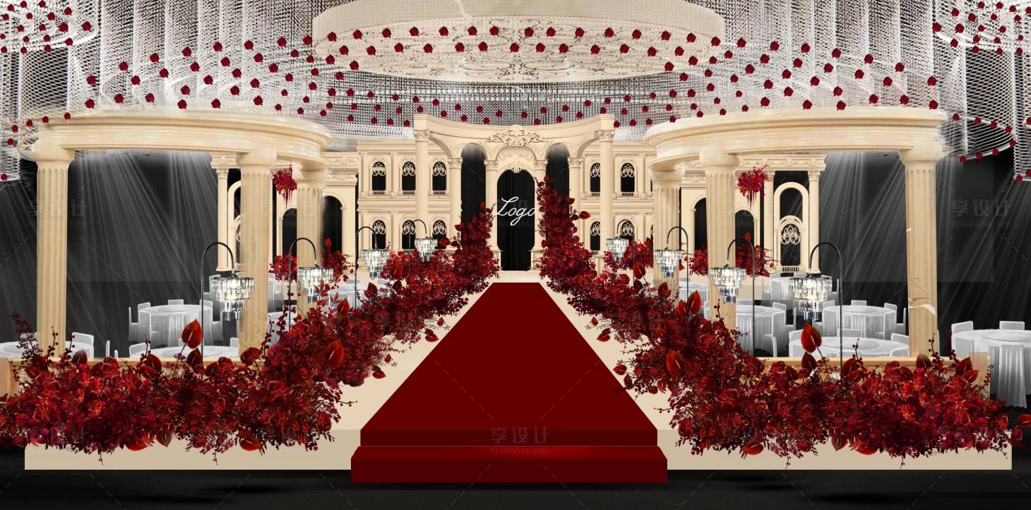 源文件下载【享设计】搜索编号：61210033378662784【红金欧式泡雕婚礼】