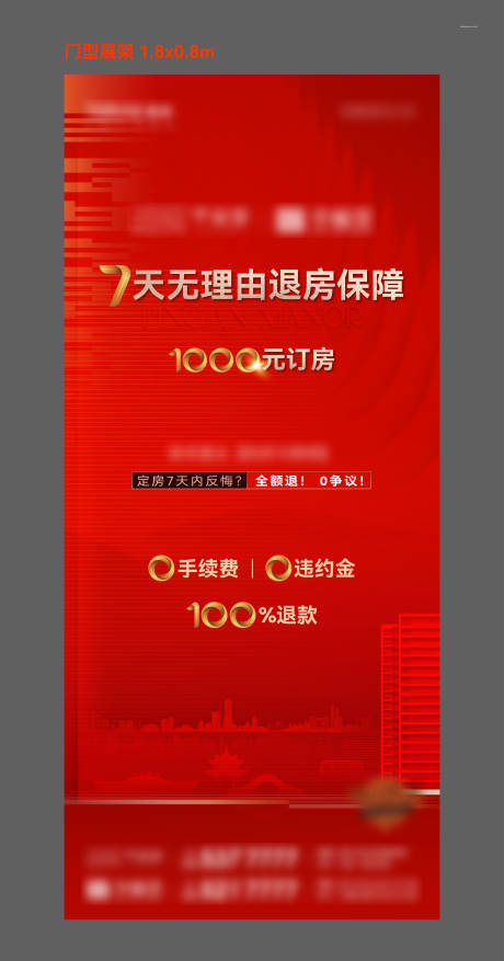源文件下载【享设计】搜索编号：52430033366373922【房地产七天无理由退房门型展架】