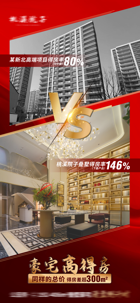 源文件下载【享设计】搜索编号：51400033706619058【叠墅对比海报】