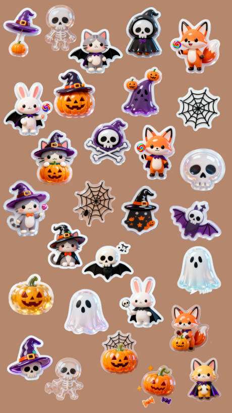 源文件下载【享设计】搜索编号：65890033793186688【万圣节免扣立体贴纸】