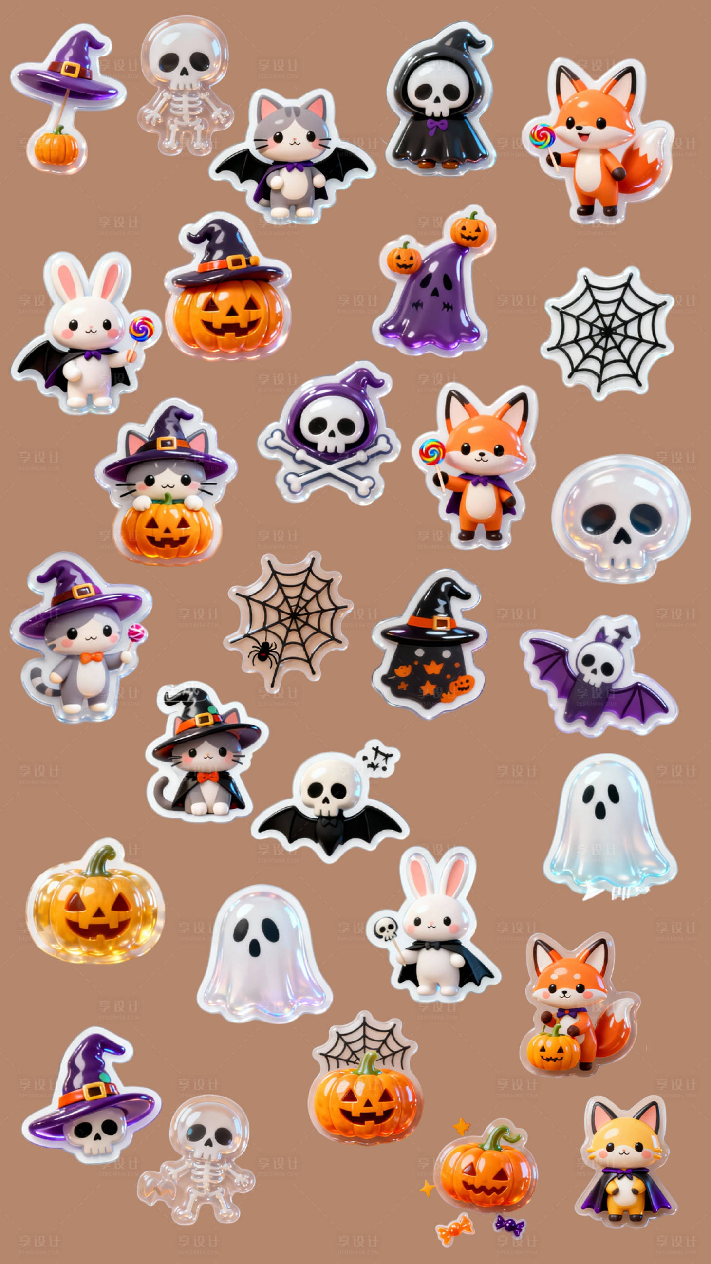 源文件下载【享设计】搜索编号：65890033793186688【万圣节免扣立体贴纸】