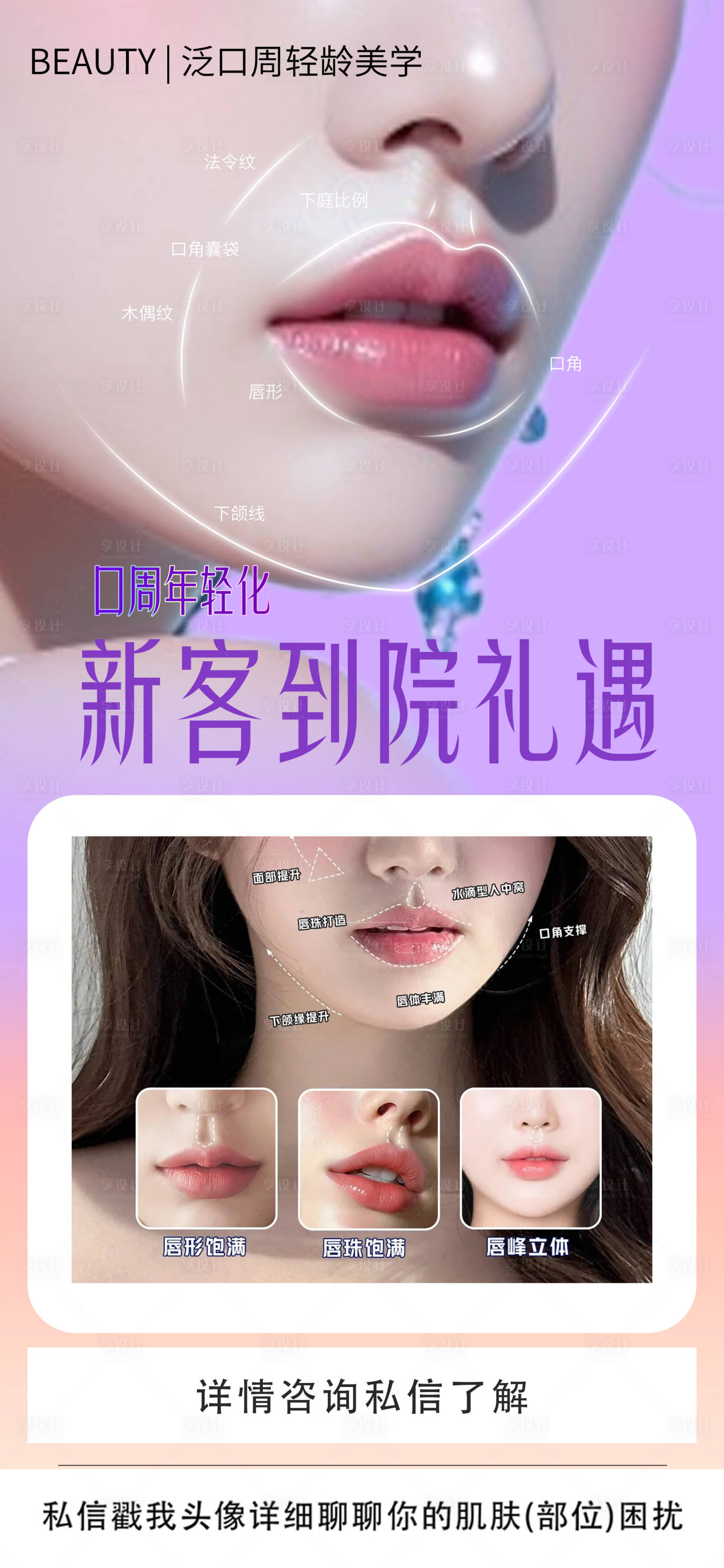 源文件下载【享设计】搜索编号：42070033468645995【医美口周年轻化海报】