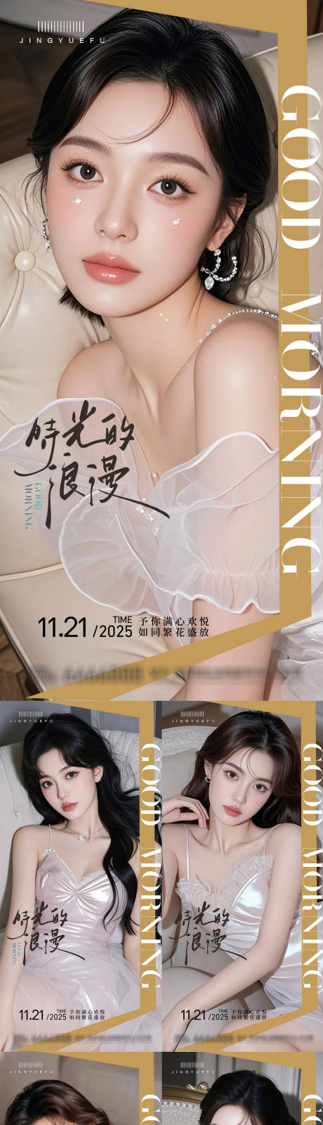 源文件下载【享设计】搜索编号：27620033738424220【医美早安系列海报】