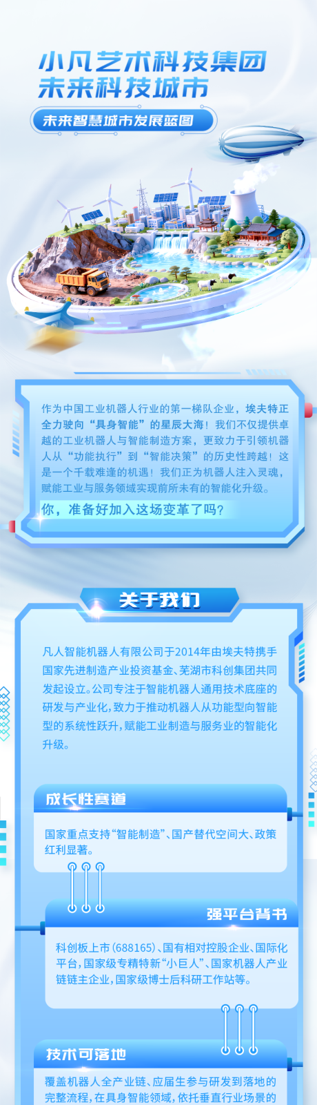 源文件下载【享设计】搜索编号：56810033742083557【蓝色调科技感企业介绍招聘长图】