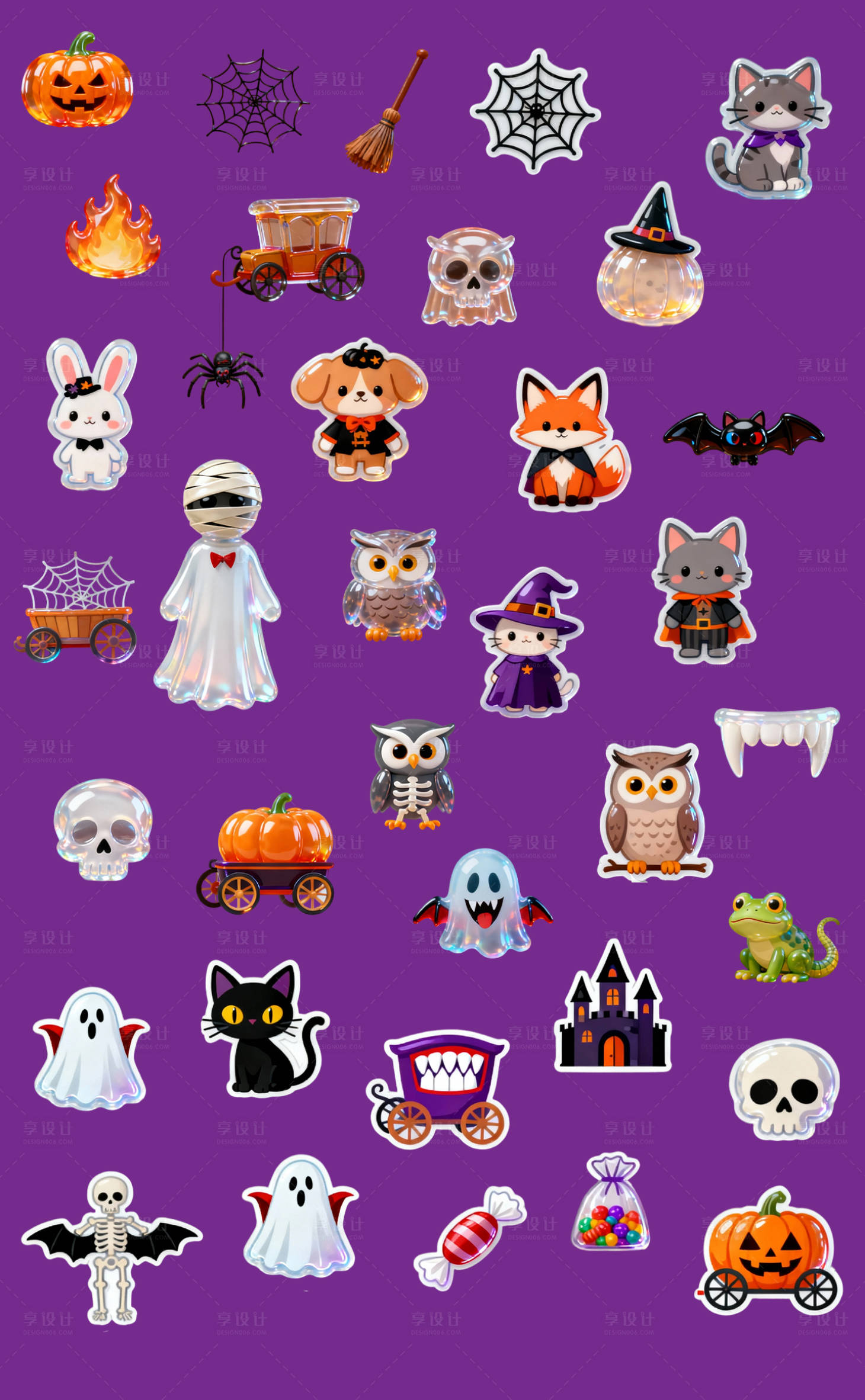 源文件下载【享设计】搜索编号：56870033784492486【万圣节免扣立体贴纸】