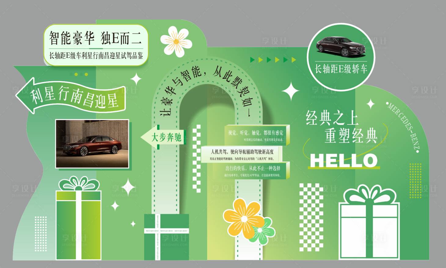 源文件下载【享设计】搜索编号：55640033389952225【奔驰长轴距E级轿车美陈】