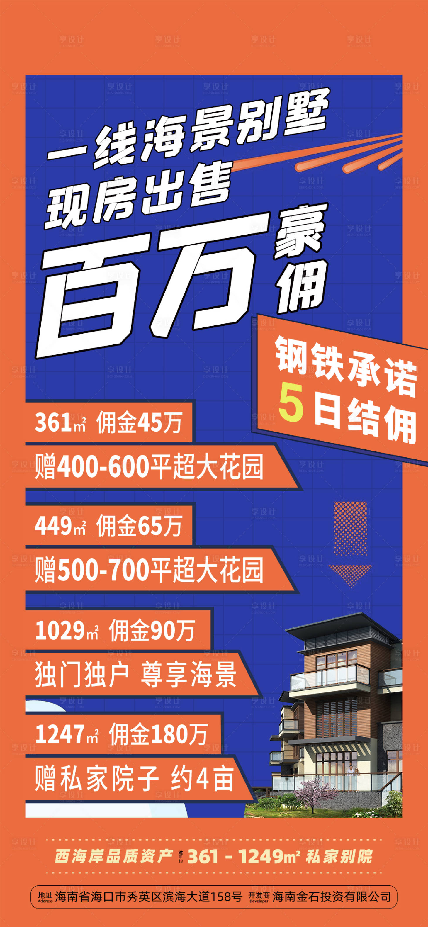 源文件下载【享设计】搜索编号：94640033661198446【地产佣金宣传海报】