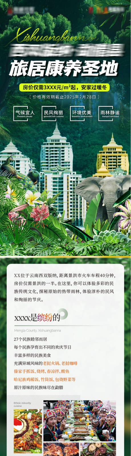 源文件下载【享设计】搜索编号：51310033659906950【西双版纳旅居康养圣地信息流长图】