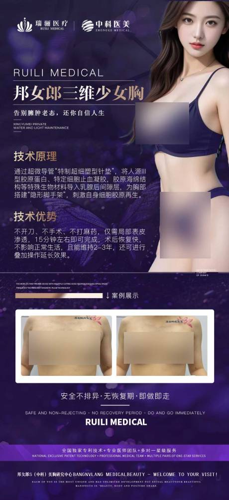 源文件下载【享设计】搜索编号：48710033706406832【医美美胸原理介绍海报】