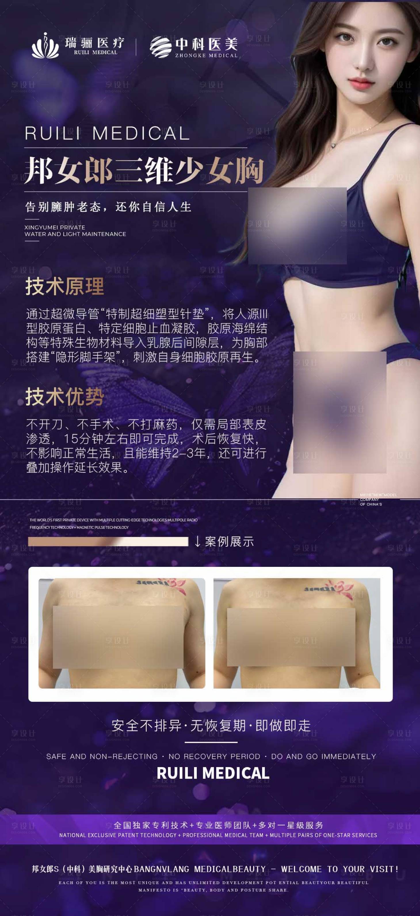 源文件下载【享设计】搜索编号：48710033706406832【医美美胸原理介绍海报】