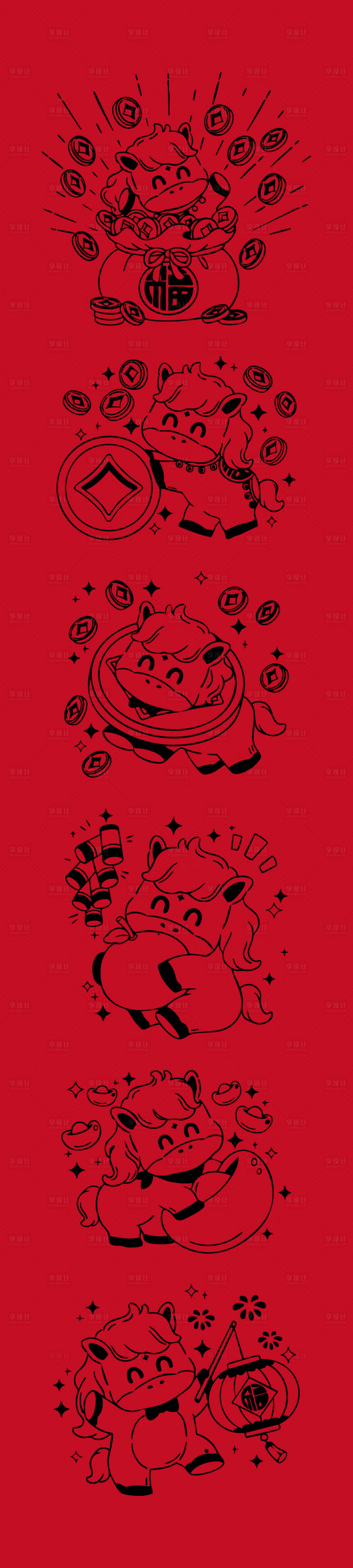 源文件下载【享设计】搜索编号：96700033792353235【马年插画海报 】