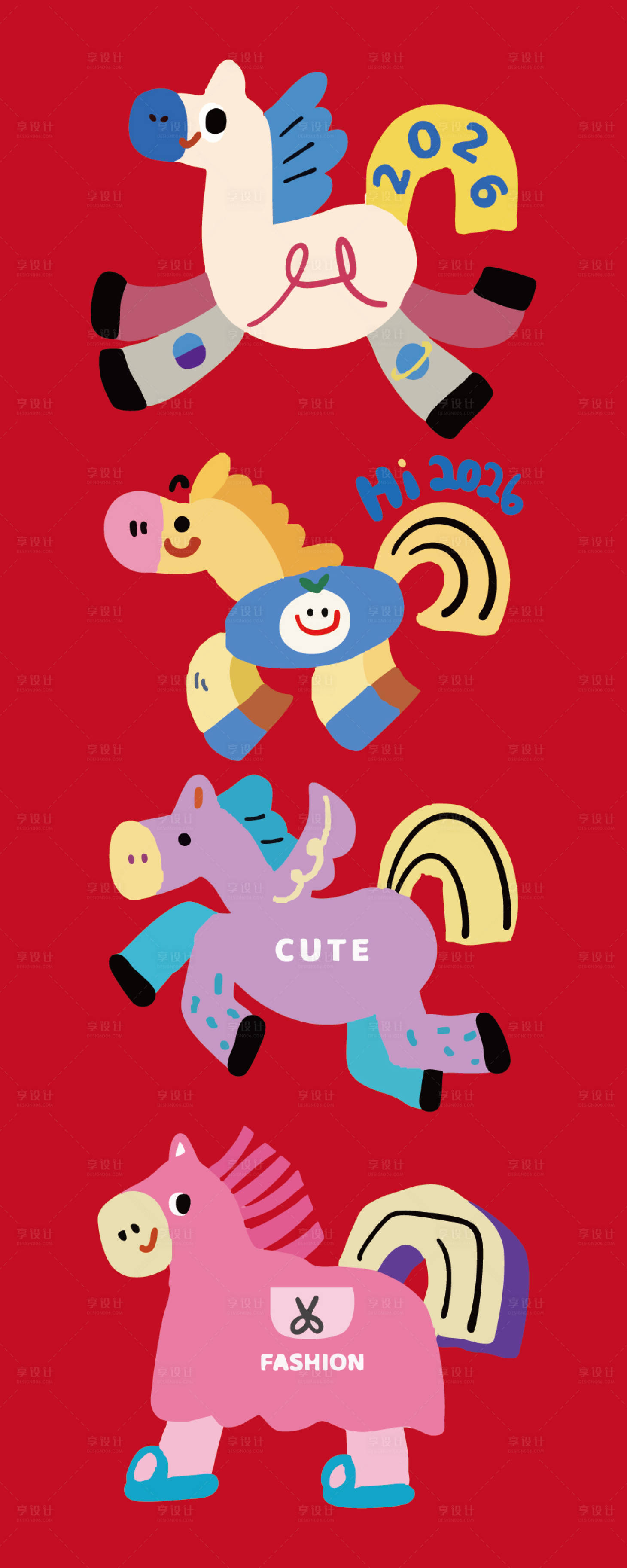 源文件下载【享设计】搜索编号：68610033771613507【马年插画海报 】