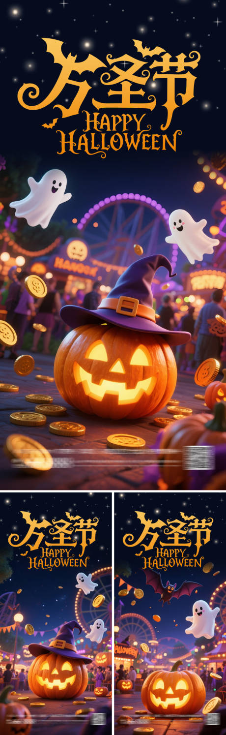 源文件下载【享设计】搜索编号：91400033666887286【万圣节海报系列】