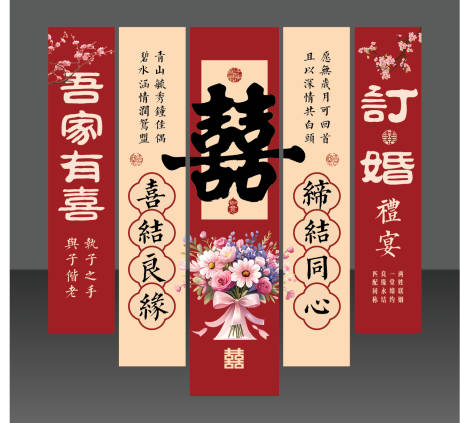 源文件下载【享设计】搜索编号：18100033471061094【喜庆订婚结婚回门挂布条幅】