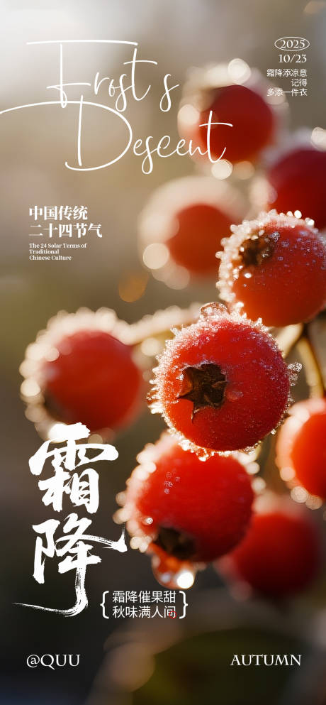 源文件下载【享设计】搜索编号：13840033474768259【霜降节气海报】