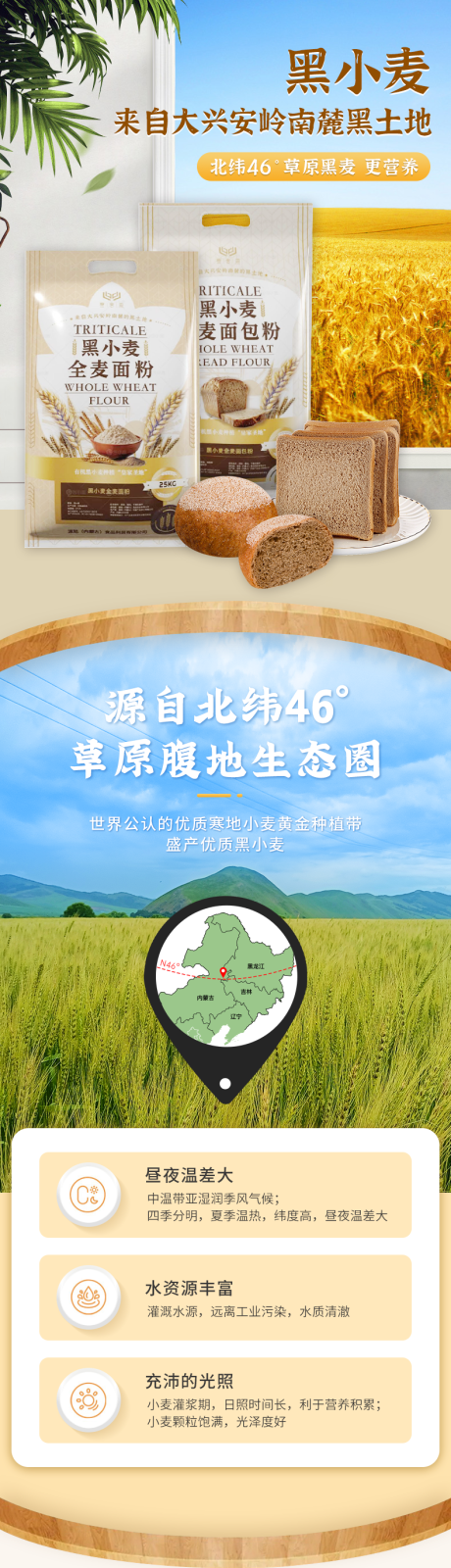 源文件下载【享设计】搜索编号：86920033749808229【黑麦面粉电商详情页】