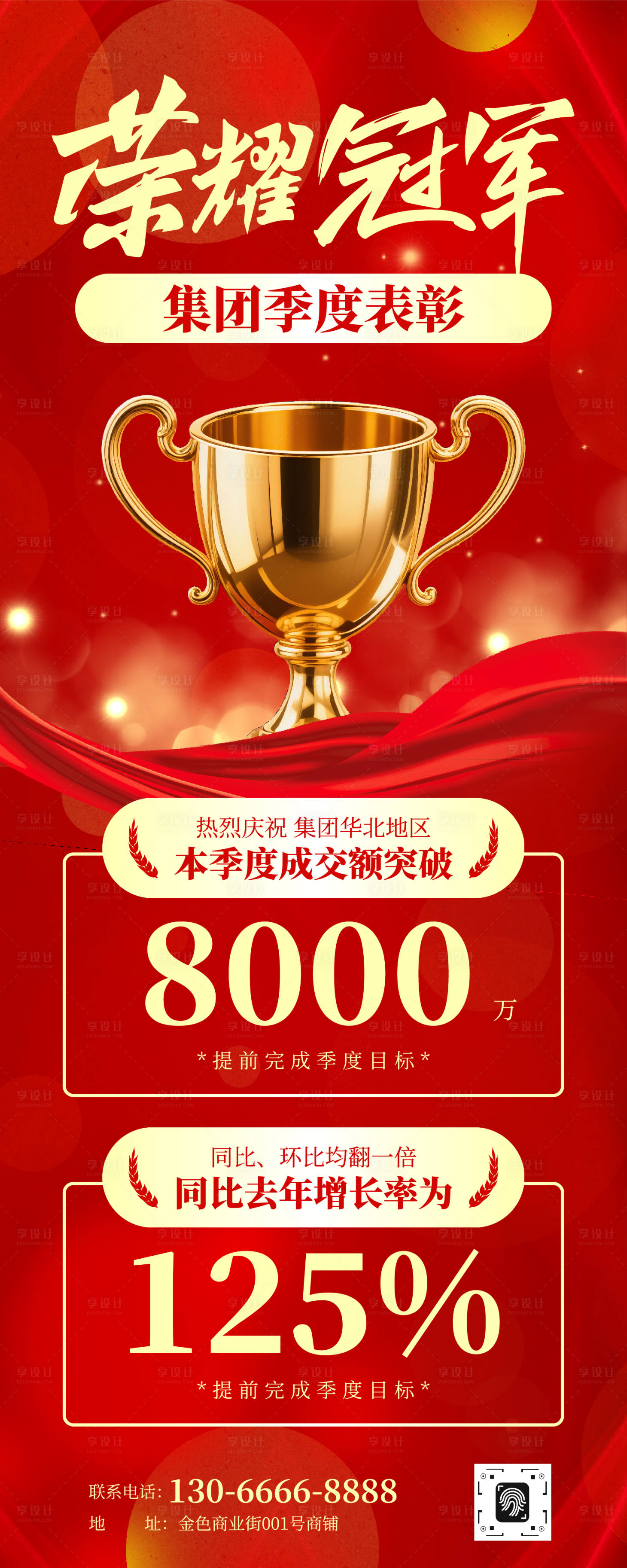 源文件下载【享设计】搜索编号：52270033594027575【业绩喜报捷报荣誉激励长图】