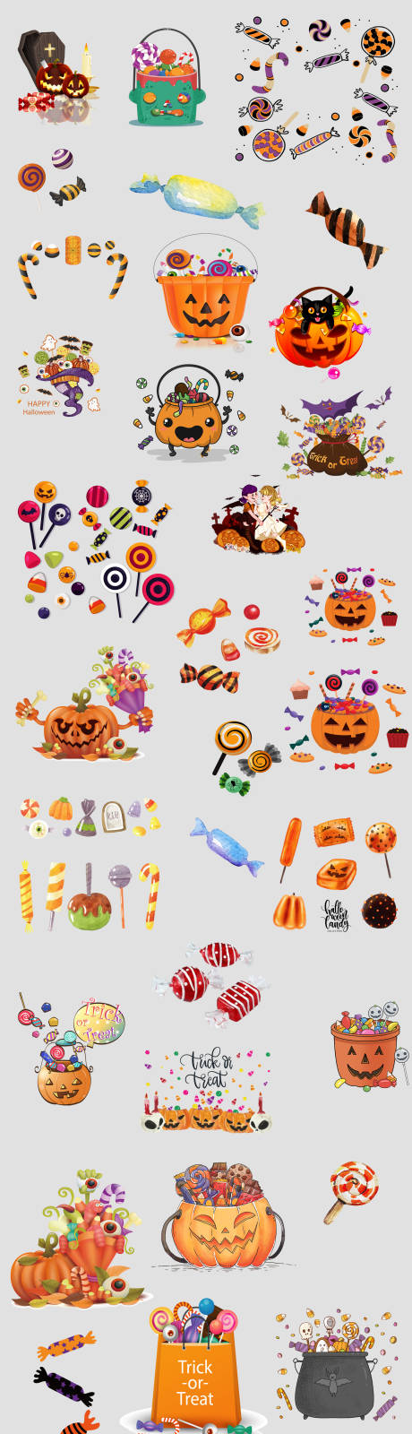 源文件下载【享设计】搜索编号：56030033659575244【万圣节糖果免抠贴纸设计】