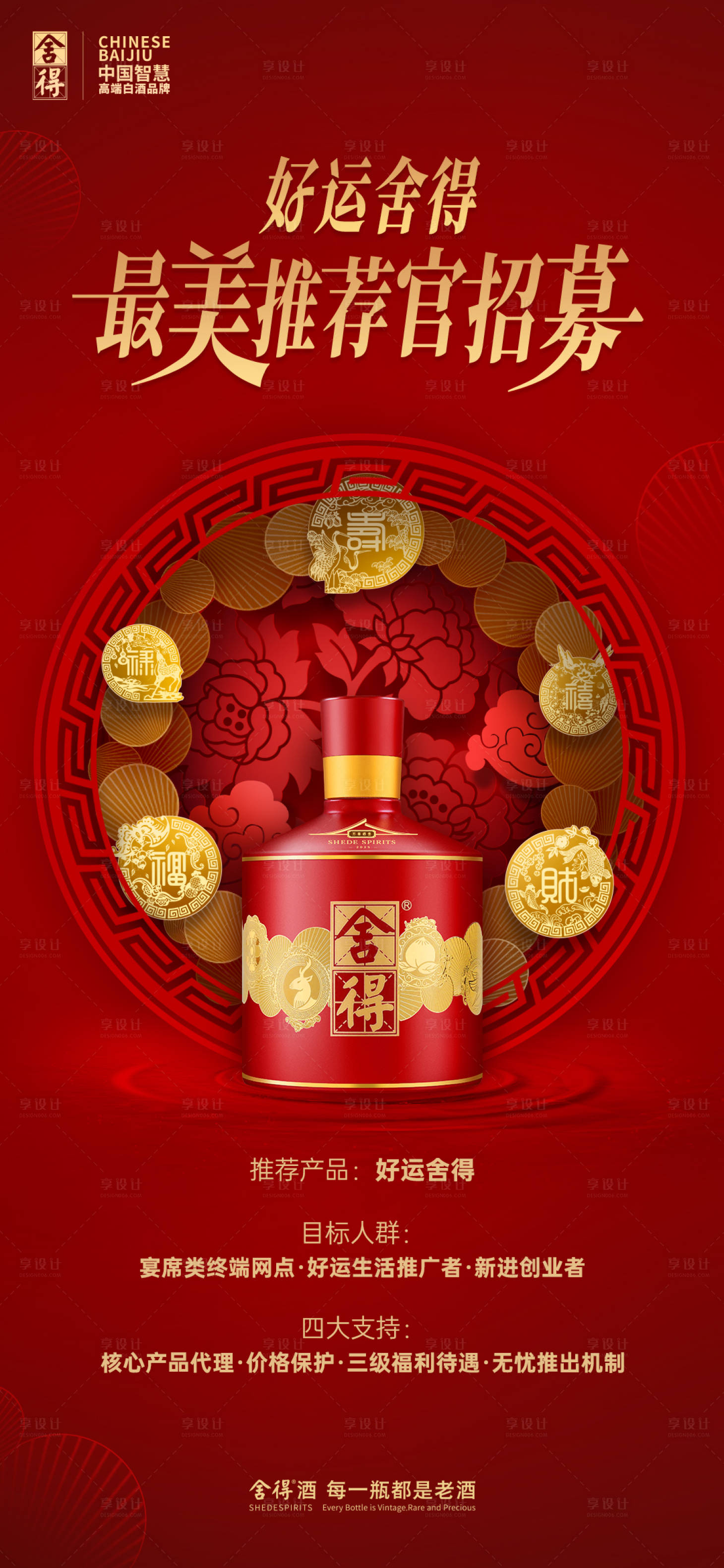 源文件下载【享设计】搜索编号：20090033648942330【白酒招募活动海报】