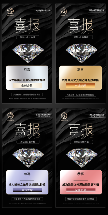 源文件下载【享设计】搜索编号：17400033703877170【医美喜报细胞肽种植黑金系列海报】