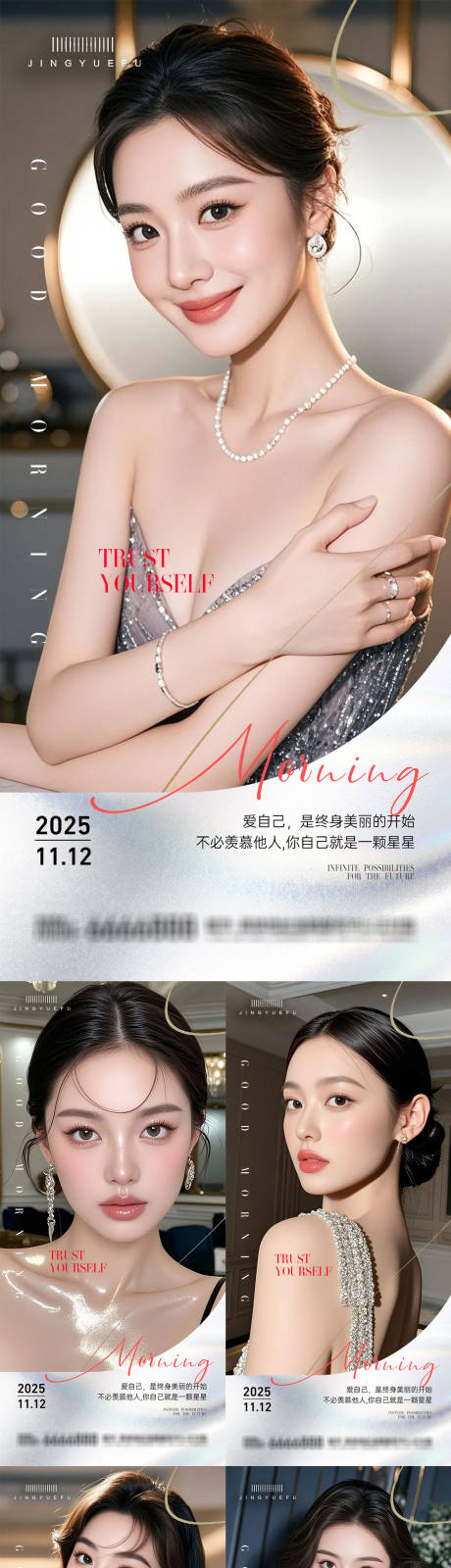 源文件下载【享设计】搜索编号：19750033525768767【医美早安图系列海报】