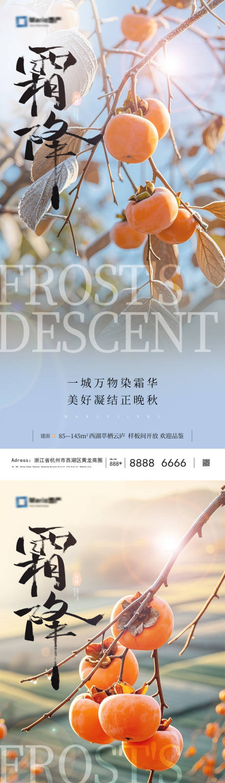 源文件下载【享设计】搜索编号：79720033476561497【霜降系列海报】