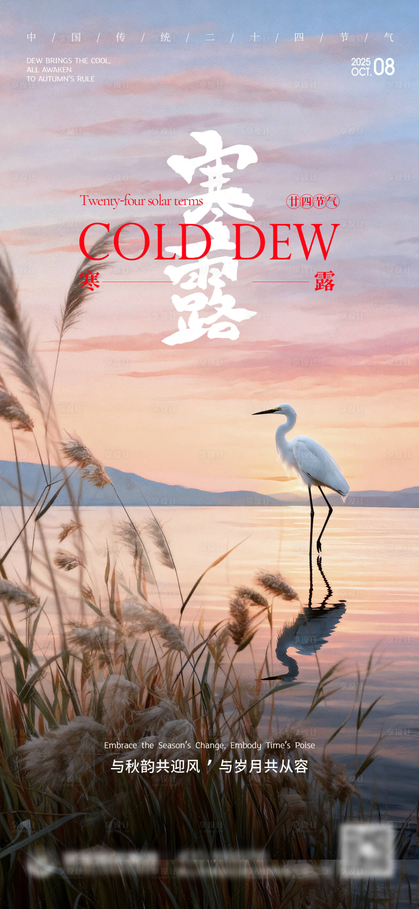 源文件下载【享设计】搜索编号：52820033714878592【寒露节气移动端海报】