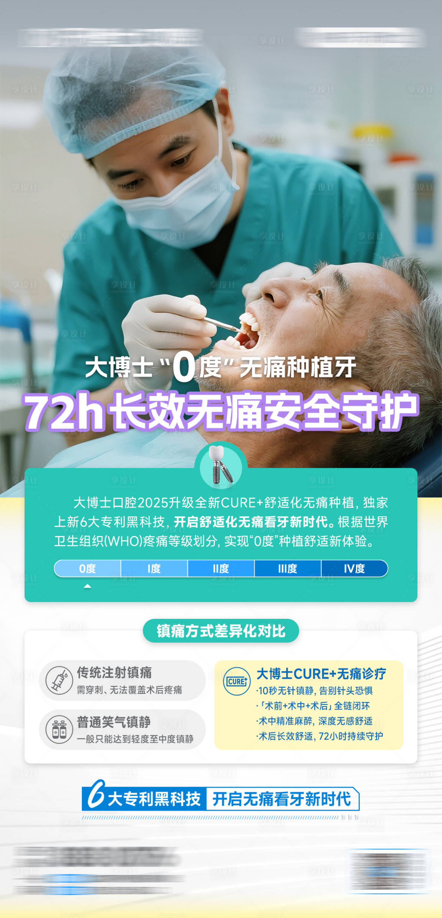 源文件下载【享设计】搜索编号：98720033712828390【口腔种植牙无痛舒适化海报】