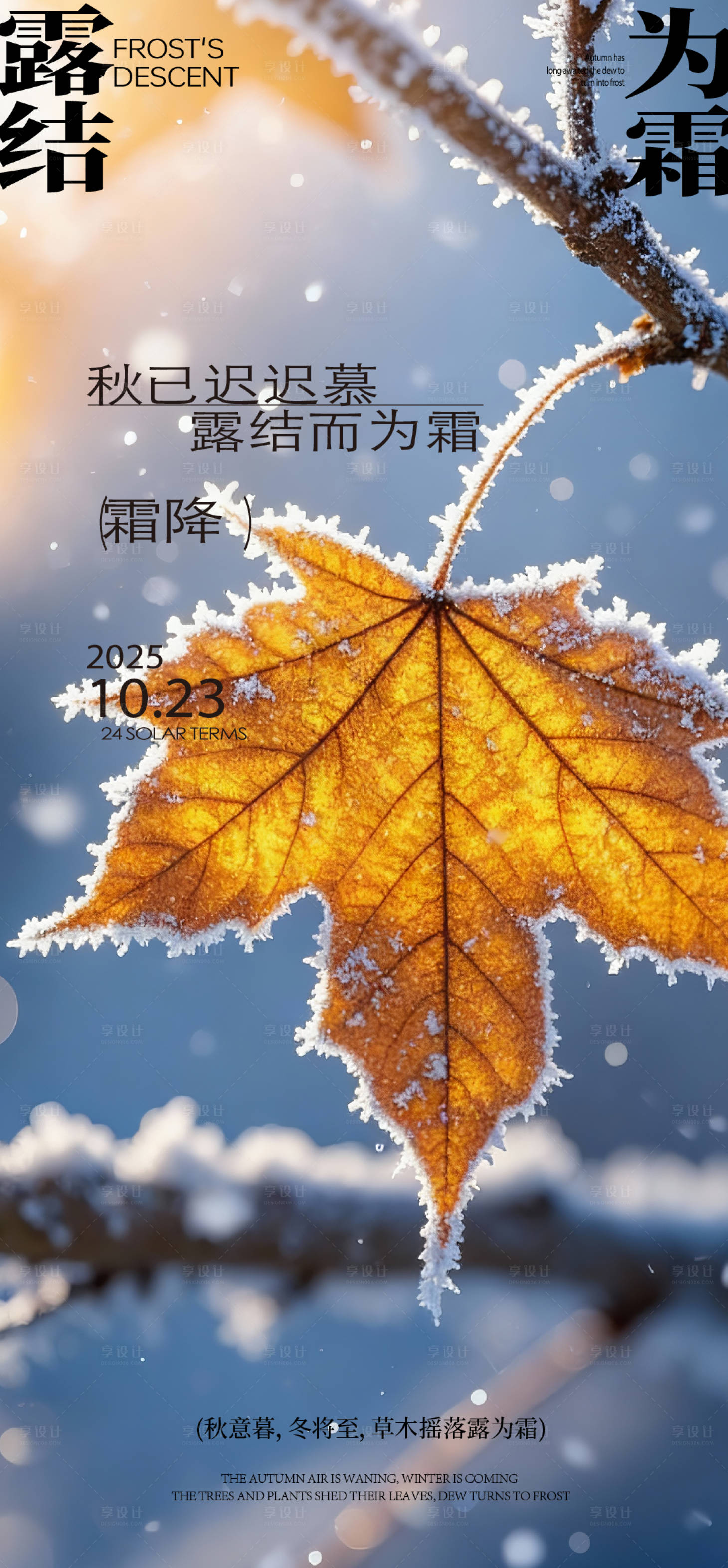 源文件下载【享设计】搜索编号：49900033592839586【霜降海报】