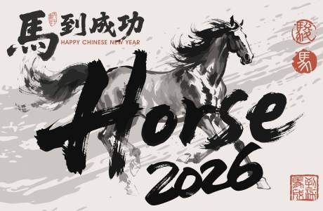 源文件下载【享设计】搜索编号：63530033433392245【2026马年新年活动背景板】