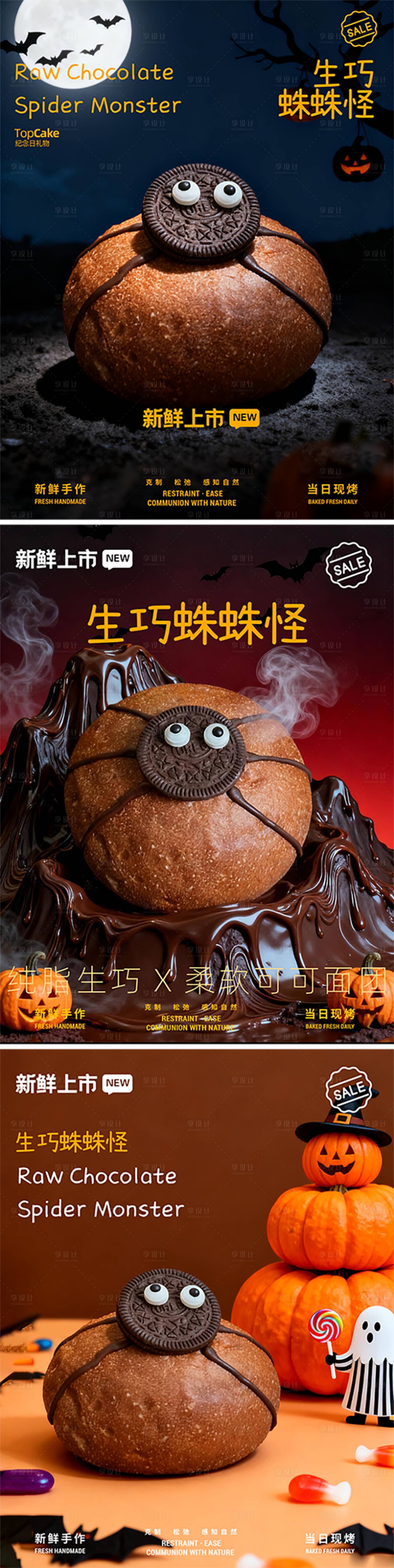 源文件下载【享设计】搜索编号：84650033786988707【万圣节促销烘焙面包海报2】