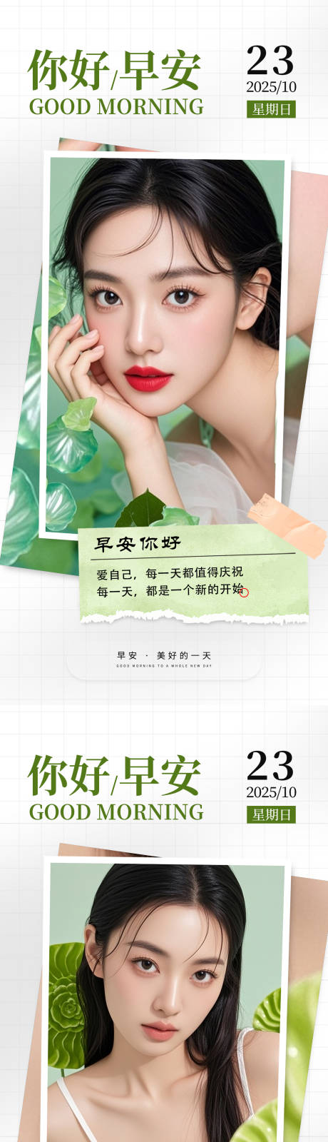 源文件下载【享设计】搜索编号：27840033409777209【医美早安日签海报】