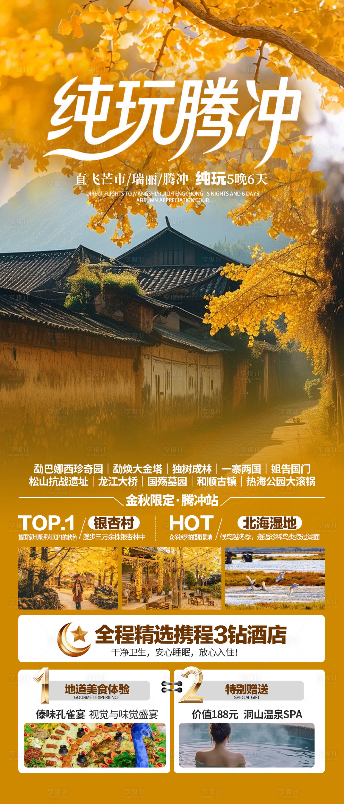 源文件下载【享设计】搜索编号：27340033551535269【腾冲银杏村旅游海报】