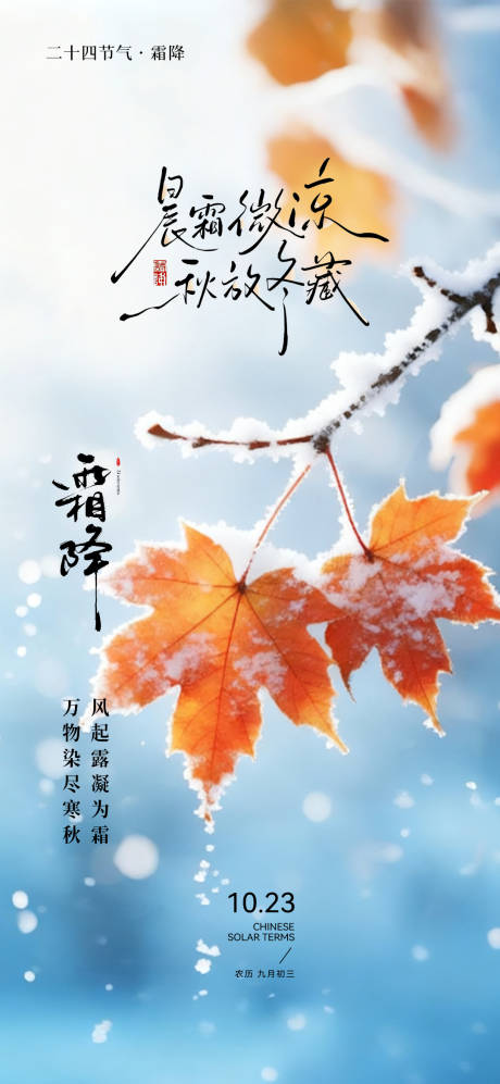 源文件下载【享设计】搜索编号：15520033642867355【霜降节气海报】